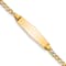14k Yellow Gold Soft Diamond Shape Cuban Link ID Bracelet