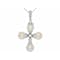 Akoya Pearl And White Sapphire Pendant In Sterling Silver 0.03ctw