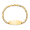 14k Yellow Gold Oval Figaro Link ID Bracelet