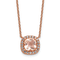 14K Rose Gold Over Sterling Silver Cubic Zirconia and Pink Glass Necklace