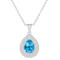 8x5mm Pear Shape Swiss Blue Topaz And White Topaz Rhodium Over Sterling
Double Halo Pendant w/Chain