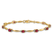 14k Yellow Gold and Rhodium Over 14k Yellow Gold Diamond and Oval Ruby Bracelet