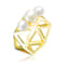 Pear Shape Freshwater Pearl Geometric Band Ring In 14K Gold Over
Sterling Silver