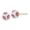 14k Yellow Gold Multi-Color Crystal Flowers 8mm Stud Earrings