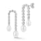 Rachel Zoe Freshwater Pearl and CZ Tennis Drop Earrings in Rhodium Over
Sterling Silver