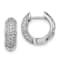 Rhodium Over 14K White Gold Lab Grown Diamond Hinged Hoop Earrings