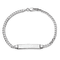 Rhodium Over 14k White Gold Flat Curb Link ID Bracelet
