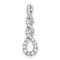 Rhodium Over 10k White Gold 0.12 ctw Diamond Twist Chain Slide Pendant