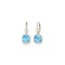 14K Yellow Gold Blue and White Topaz Leverback Dangle Earrings