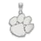 Rhodium Over Sterling Silver LogoArt Clemson University Large Pendant