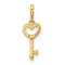 14K Yellow Gold Polished Heart Key Pendant