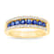 Sapphire and Diamond 14k Yellow Gold Band Ring 1.00ctw