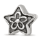 Sterling Silver Antiqued Star with Flower Bead