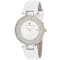 Christian Van Sant Women's Dazzle White Dial, White Leather Strap Watch