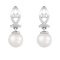 White Cultured Akoya Pearl 14k White Gold Earrings 6-6.5mm