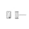 Baguette CZ Stud Earrings In White Rhodium Over Brass