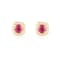 Red Ruby with Moissanite in 14K Yellow Gold Over Sterling Silver Halo
Stud Earrings