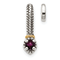 Rhodium Over Sterling Silver Antiqued with 14k Accent Rhodolite Garnet
Chain Slide Pendant