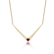 Ruby Color CZ Chevron Layering Necklace In 14K Gold Over Sterling Silver
