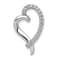 Rhodium Over 14k White Gold Diamond Heart Chain Slide