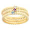Stackable Ring Set With Topaz, Amethyst And CZ In 18K Gold Over Sterling Silver