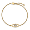 14k Yellow Gold I2/I-J Diamond Evil Eye 2 Strand Bracelet 0.13ctw