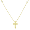 CZ Cross Pendant Necklace In 18K Gold Over Sterling Silver