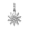 Rhodium Over 14k White Gold Diamond Fancy Sun Pendant