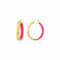 14K Yellow Gold Over Sterling Silver Enamel Hammered Hoop Earrings in Pink