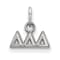 Rhodium Over Sterling Silver LogoArt Delta Delta Delta Extra Small Pendant