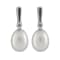 7-7.5mm White Cultured Freshwater Pearl and Cubic Zirconia Rhodium Over
Sterling Silver Earrings