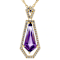 Amethyst And White Zircon Pendant Necklace In 18K Gold Over Sterling
Silver 3.79ctw