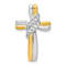 10k Yellow Gold and 10k White Gold Diamond Cross Chain Slide Pendant
