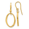 14K Yellow Gold Polished Oval Shepherd Hook Dangle Earrings