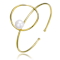 Pear Shape Freshwater Pearl Cuff Bracelet In 14K Gold Over Sterling Silver