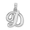 Rhodium Over 14k White Gold Polished Script Letter D Initial Pendant