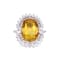 9.21 Ctw Yellow Sapphire and 2.50 Ctw Diamond Ring in 18K WG