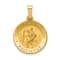 14K Yellow Gold Polished and Satin St. Christopher Medal Hollow Pendant