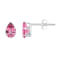 6x4mm Pear Shape Pink Topaz Rhodium Over 10k White Gold Stud Earrings