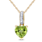 Peridot & Diamond 10K Yellow Gold Pendant With Chain 0.86ctw