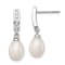 Rhodium Over Sterling Silver 8-9mm White FWC Pearl Cubic Zirconia Post
Dangle Earrings