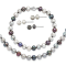 Rhodium Over Sterling Silver Multi-color Freshwater Pearl
Necklace/Bracelet/Earring Set