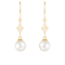 White Cultured Freshwater Pearl 14k Yellow Gold Earrings 7-7.5mm