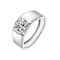 Sleek CZ Band Ring In White Rhodium Over Brass
