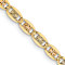 14k Tri-color Gold 2.75mm Solid Pave Valentino 16 Inch Chain
