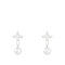 White Cultured Freshwater Pearl 14k White Gold Earrings 6-6.5mm