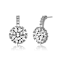 CZ Halo Drop Earrings In Sterling Silver 7.1ctw