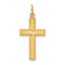 14k Yellow Gold Diamond-Cut and Satin Cross Pendant