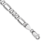 Rhodium Over 14k White Gold 5.5mm Flat Figaro Chain Bracelet