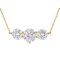Three-Stone Moissanite Necklace In 14K Gold Over Sterling Silver